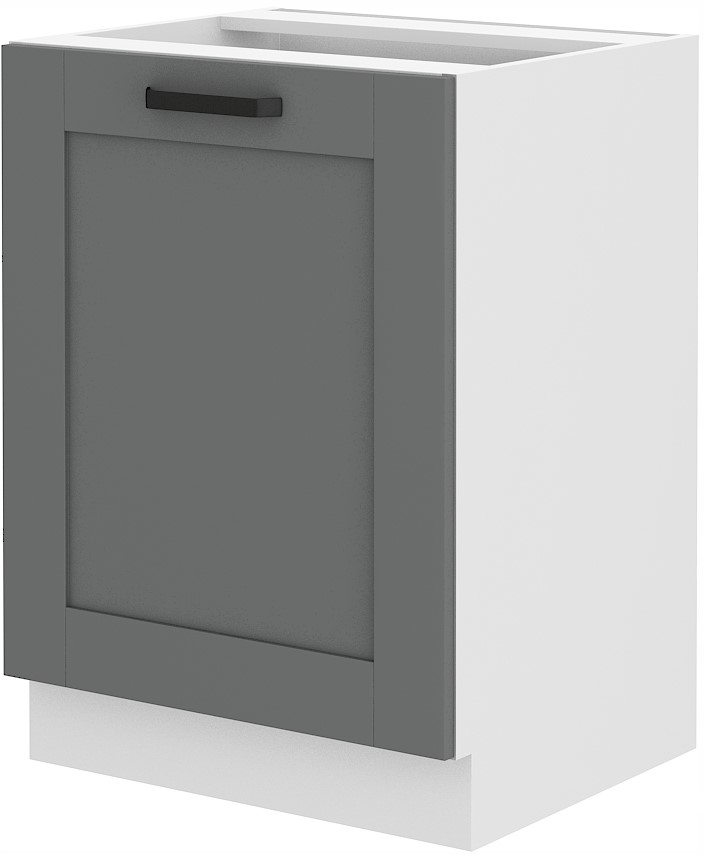 Kuchyňská skříňka 60 stojící s policí, spodní. Tmavě šedá Bílá.