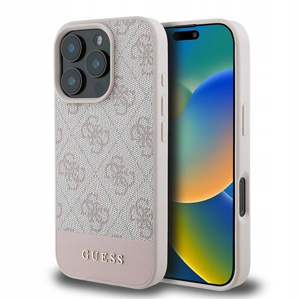 Originální pouzdro Guess pro iPhone 16 Pro Max 6.9", růžové obal na zadní kryt
