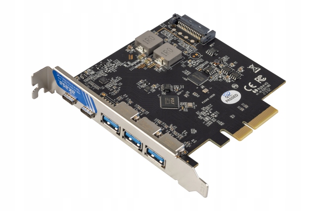 Usb řadič Akasa PCIe 2.0 x 4 3 x Usb 3.2, 2 x Usb-c 3.2 AK-PCCU3-09