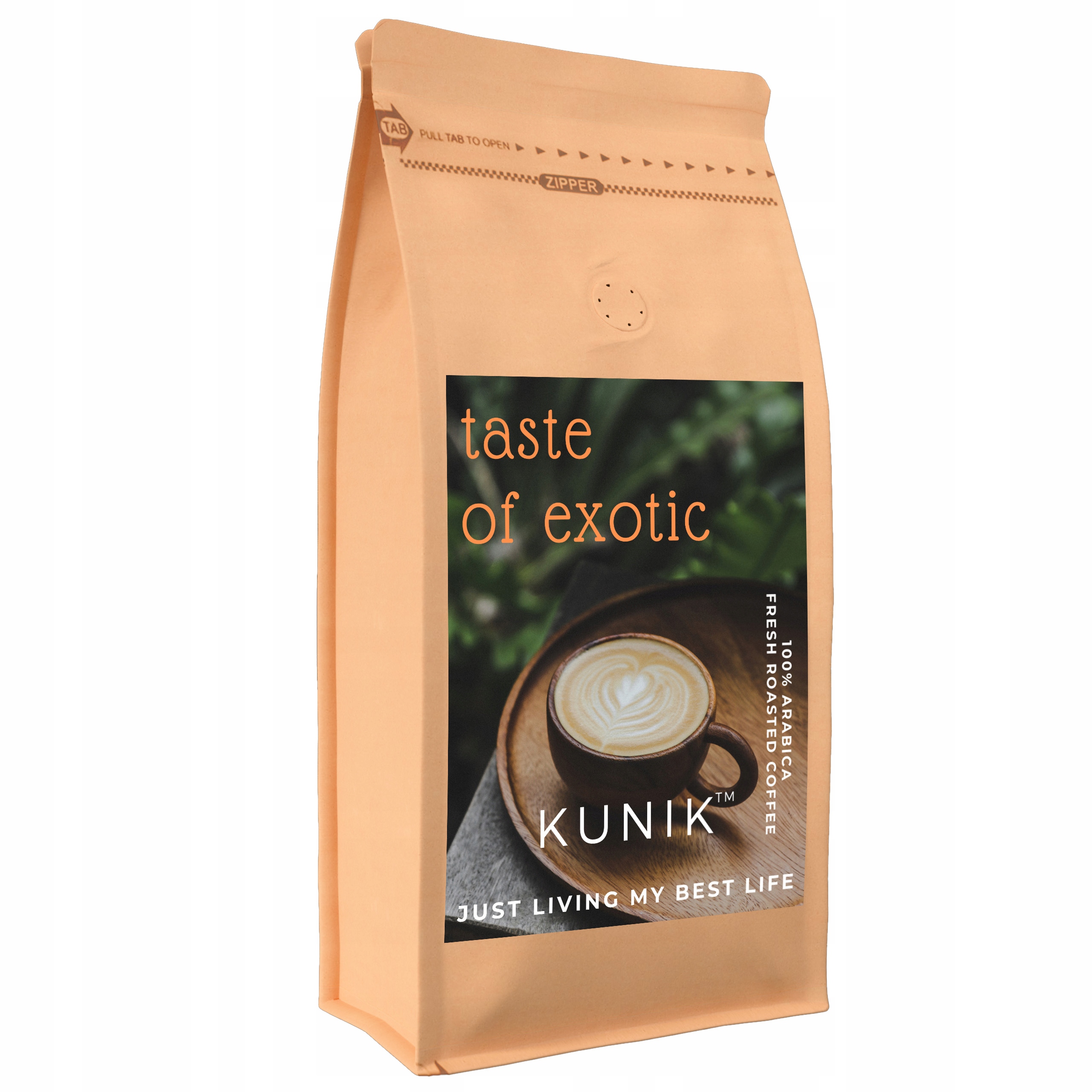 Káva zrnková 1 kg Čerstvě Pražená Arabica Kunik Taste of Exotic do kávovaru