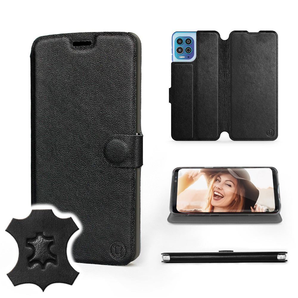 

Etui Mobiwear do Motorola Moto G100 - Black Leathe
