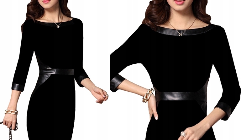 

Sukienka Jakość Polska Czarna Skóra Bawełna 46