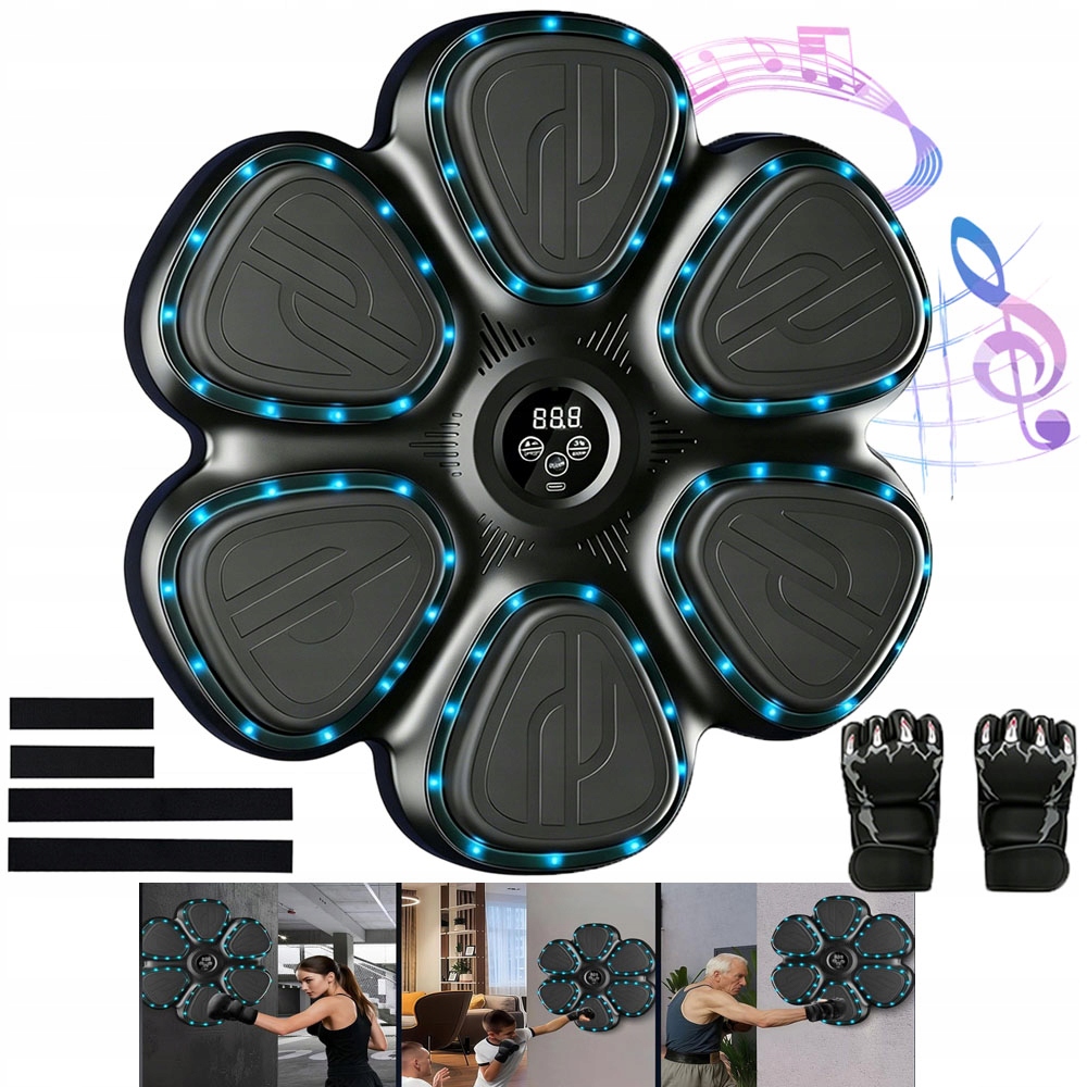 Music Boxing Machine Do Biura I Na Dwór 9 Trybów Led Ekran Z Rękawicami