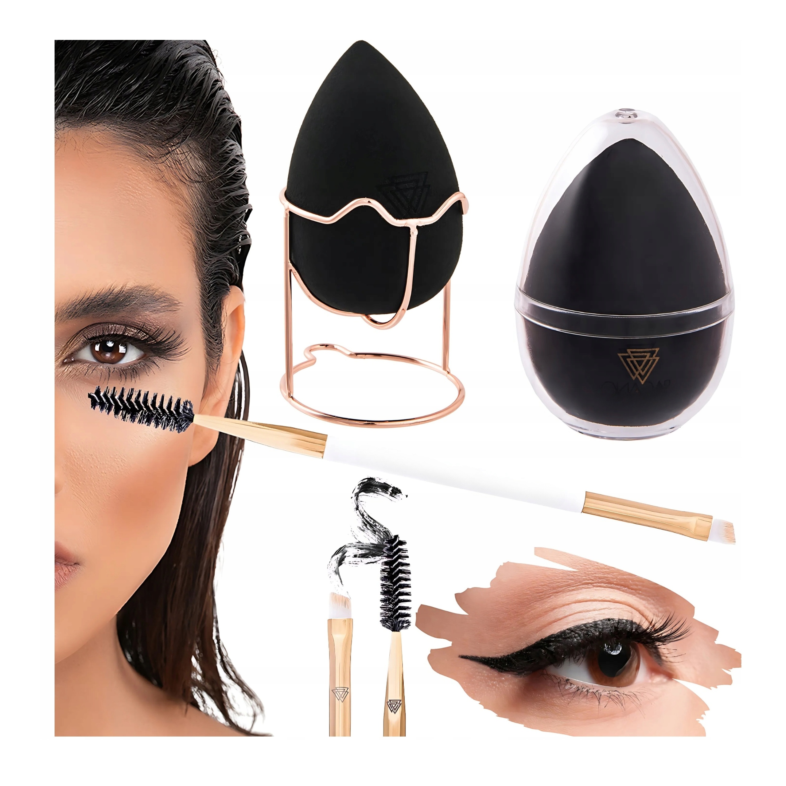 Štětec Oboustranný Obočí Řasy Blender Aplikátor na stíny Přesný make-up