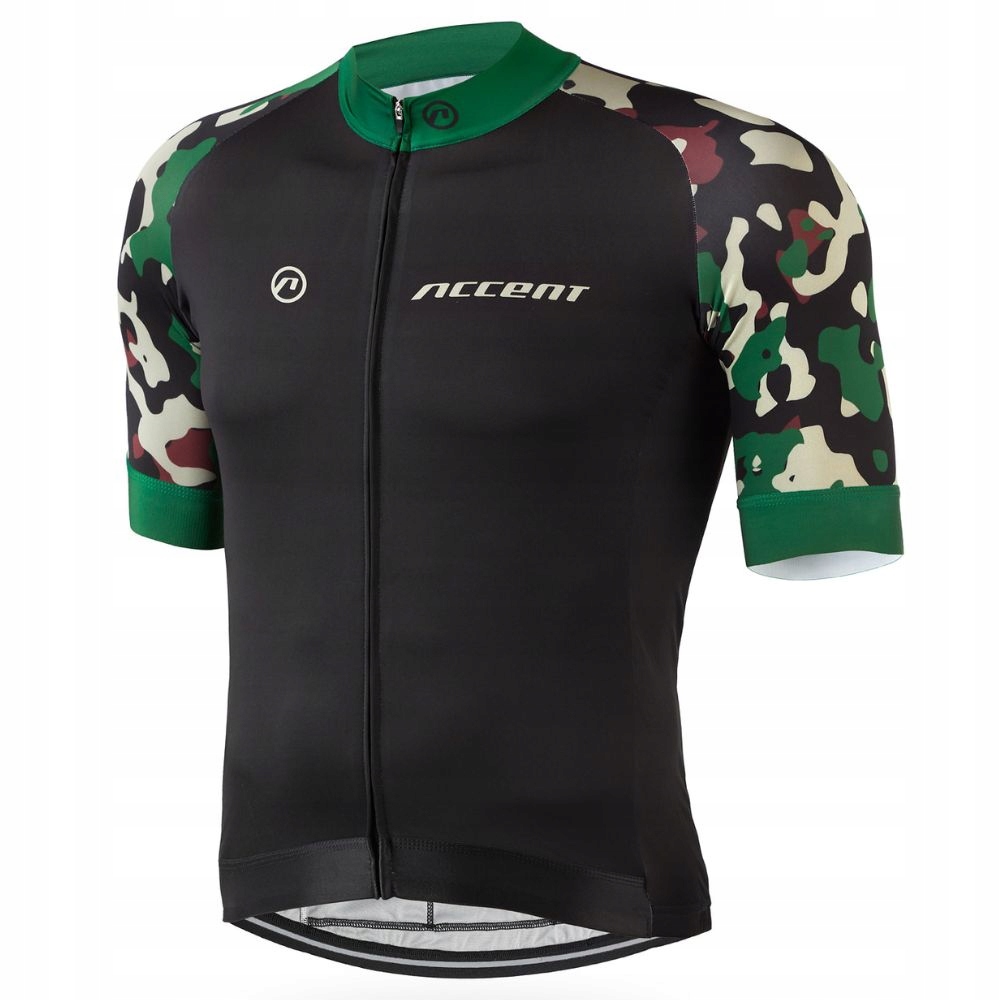 Accent Furious Green Camo Cyklistická košile zajišťuje pohodlí a sucho