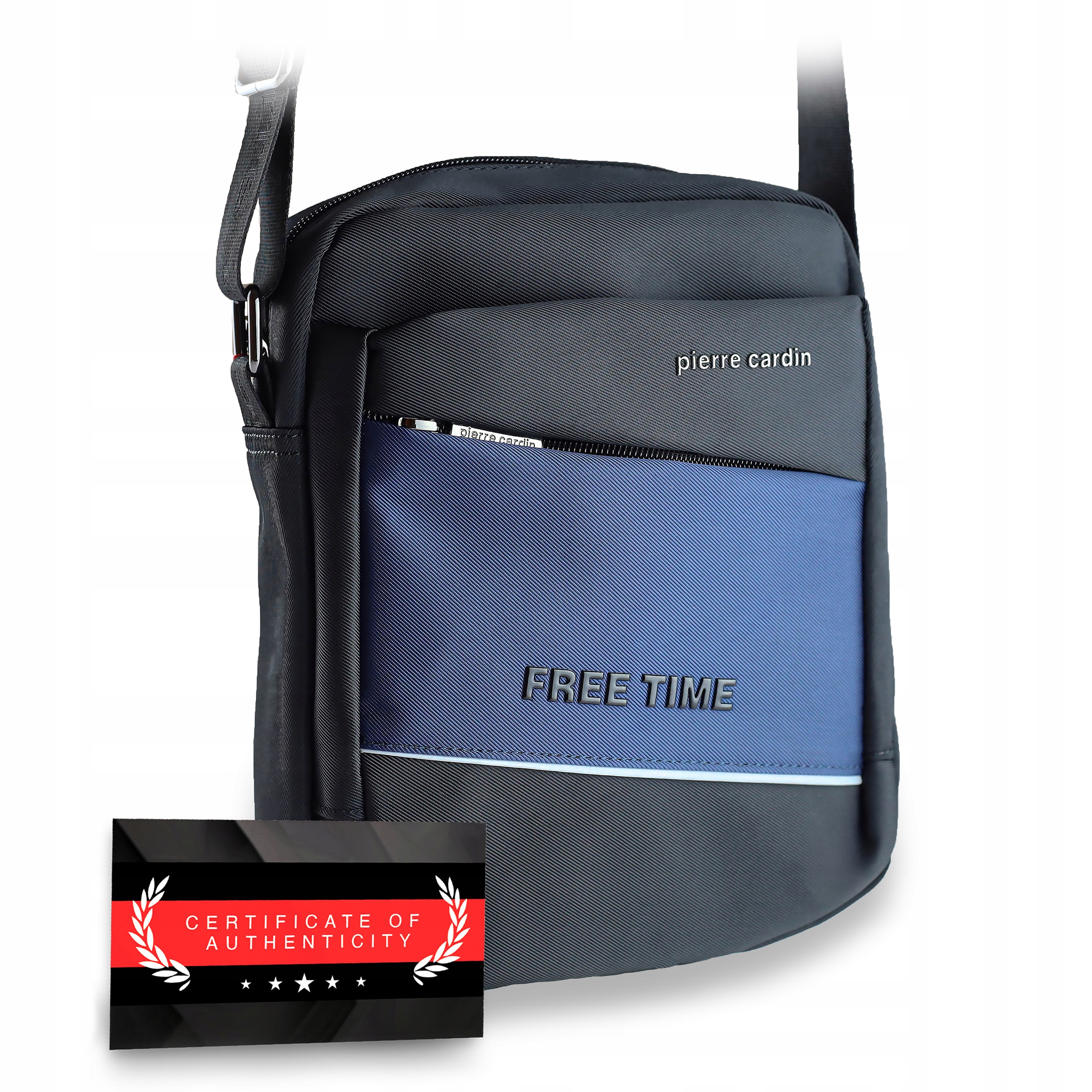 Pánská stylová taška přes rameno černá modrá Pierre Cardin Certifikát