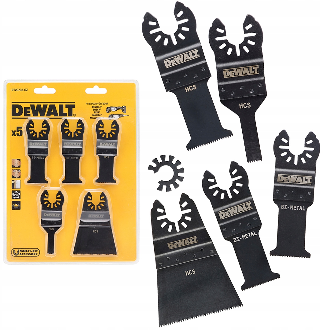 

Zestaw 5 brzeszczotów do multitool DeWALT DT20732