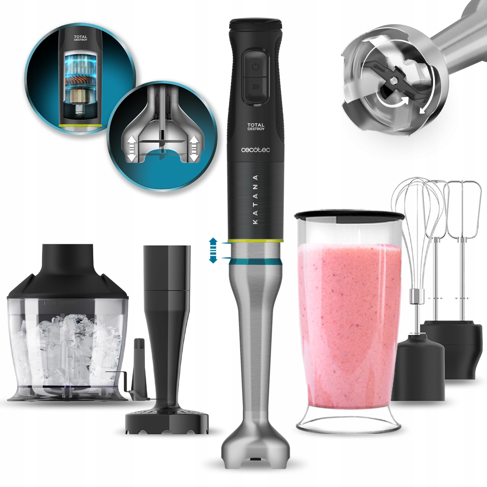 Blender ręczny mikser Cecotec Katana 15 TotalDestroy Smash B 1500W 4 ostrza