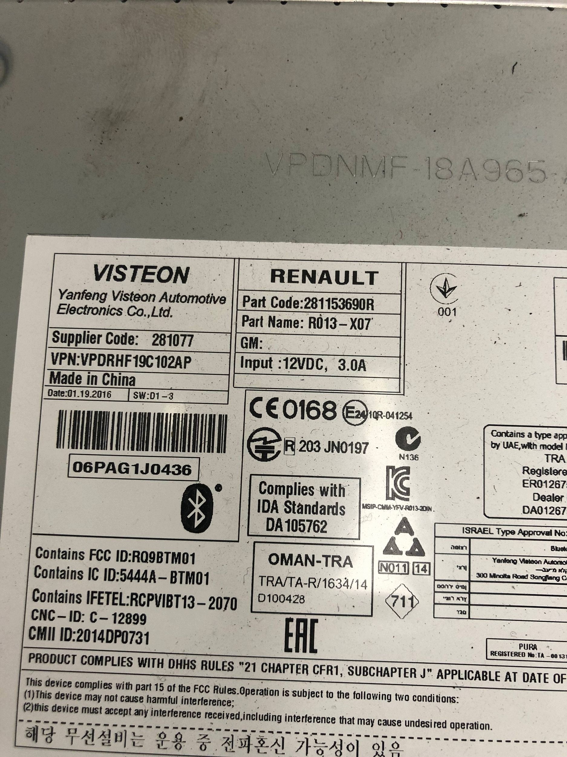 RADIO RENAULT TWINGO III 281153690R
