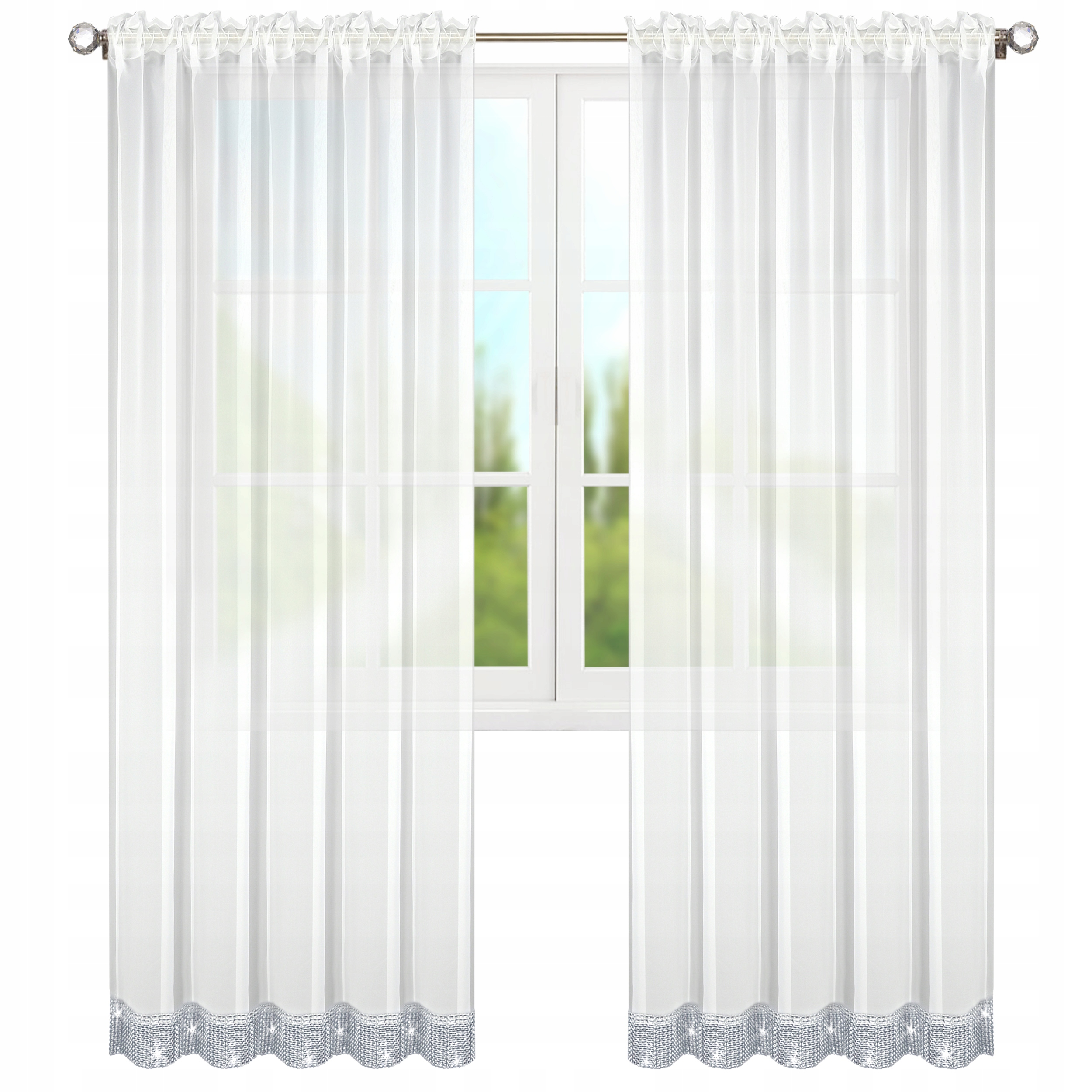 FIRANKI FIRANA GOTOWA WOAL TAŚMA CYRKONIE DIAMENTY Wzór klasyczny