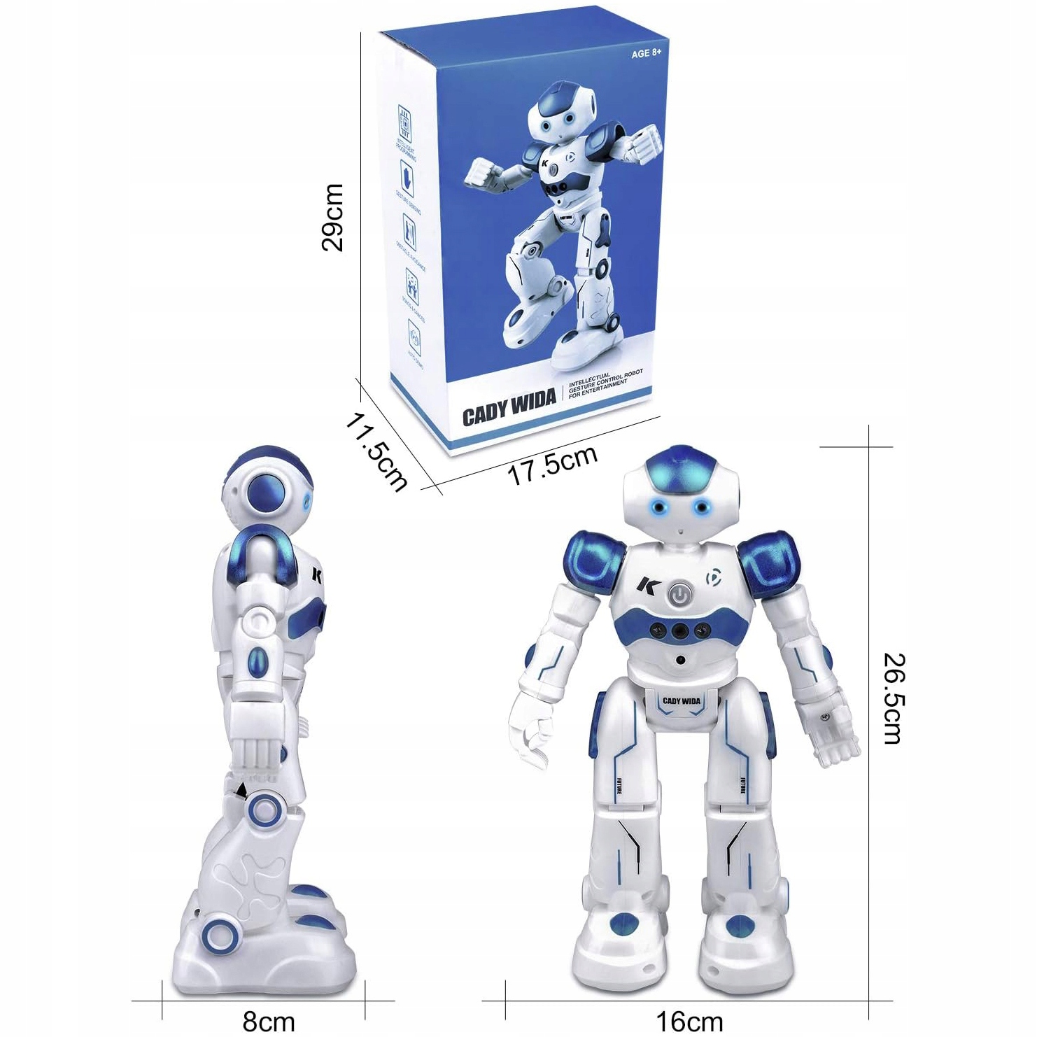 RC WYKRYWANIE GESTU ZDALNIE STEROWANY ROBOT PROGRAMOWALNY ROBOT DLA DZIECI Wysokość produktu 26.5 cm