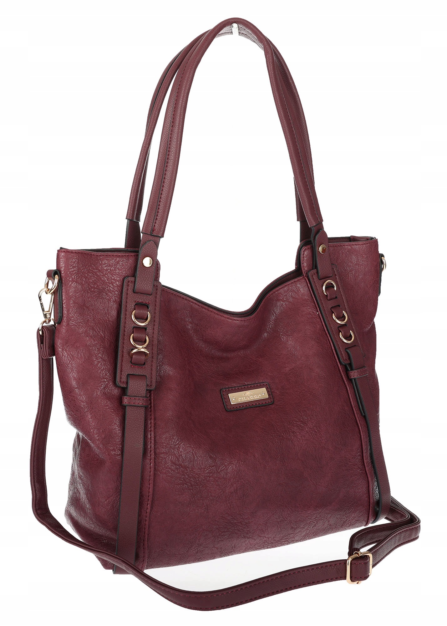 Dámská shopper kabelka prostorná elegantní taška přes rameno CH914 Bordó