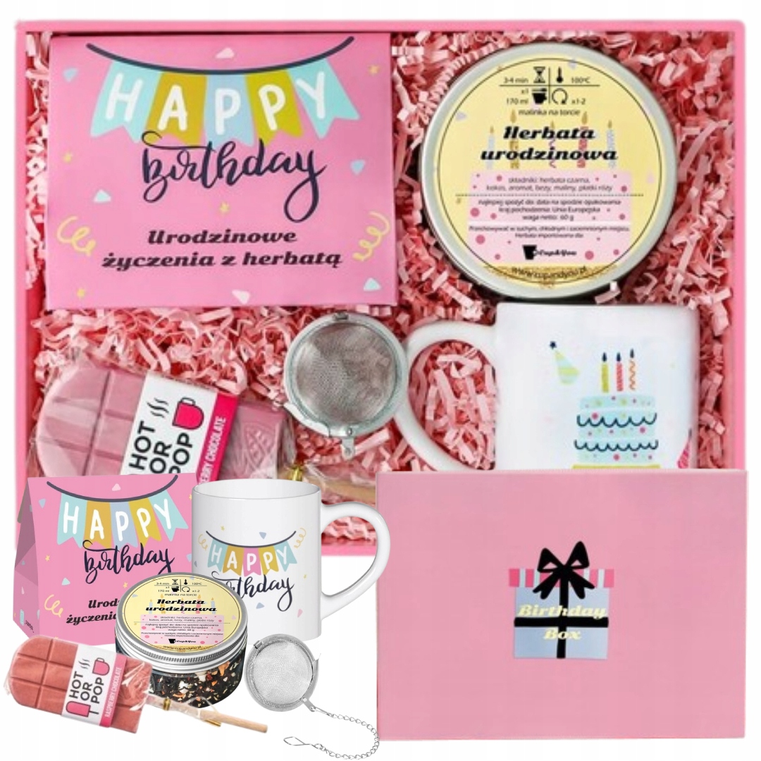Levně Dárková sada Narozeninový Box s čajovou konvicí a čokoládovým hrnkem