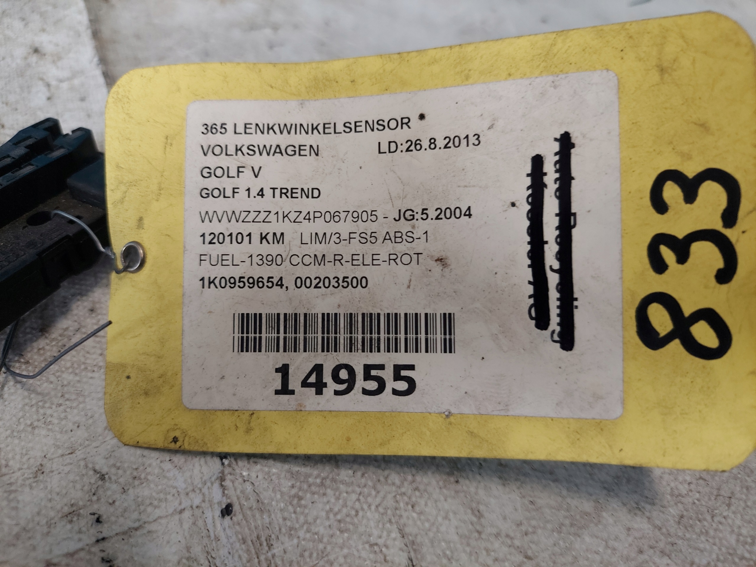 GOLF V 1K0959654 modul Sensor KATA Kurvenlicht