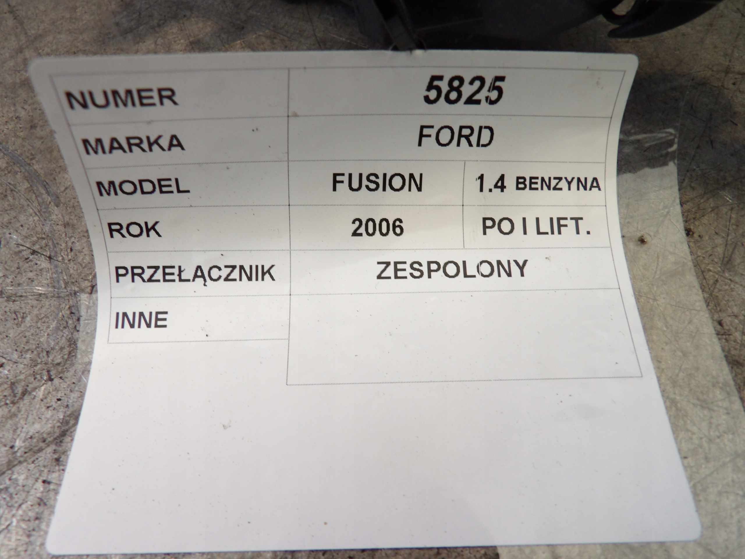 Ford Fusion DEVIO LUCI TERGICRISTALLO TERGI 1,4B