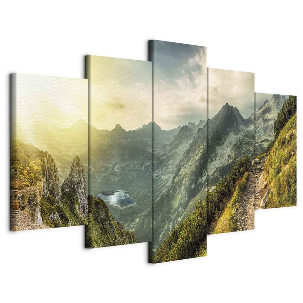Obraz 5 Částí Triptych Hory Krajina Do Slaonu Dekorace 200x100
