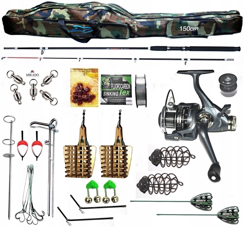 Zestaw Wędkarski Na Grunt I Na Żywca W POKROWCU150 Podrywka.