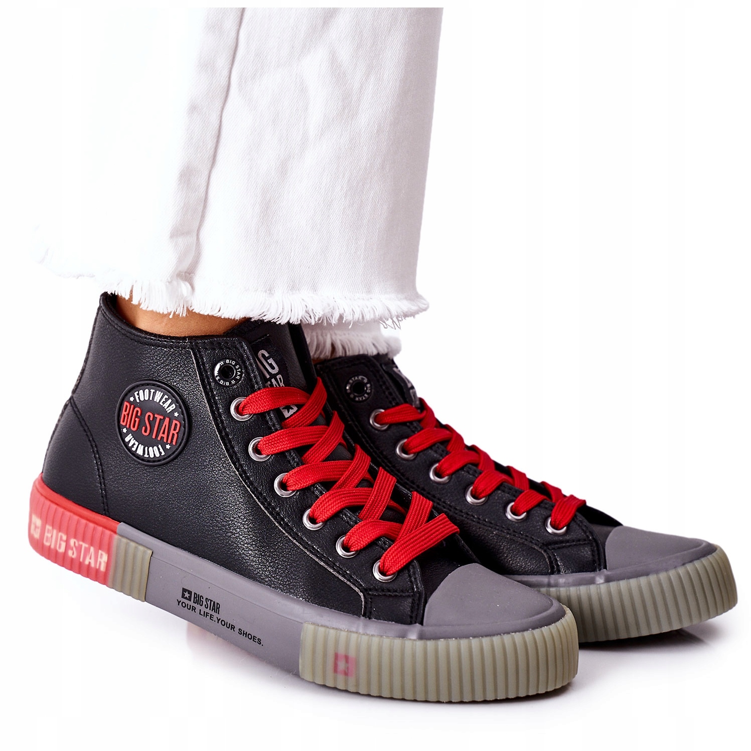 

Skórzane Wysokie Trampki Big Star r.37