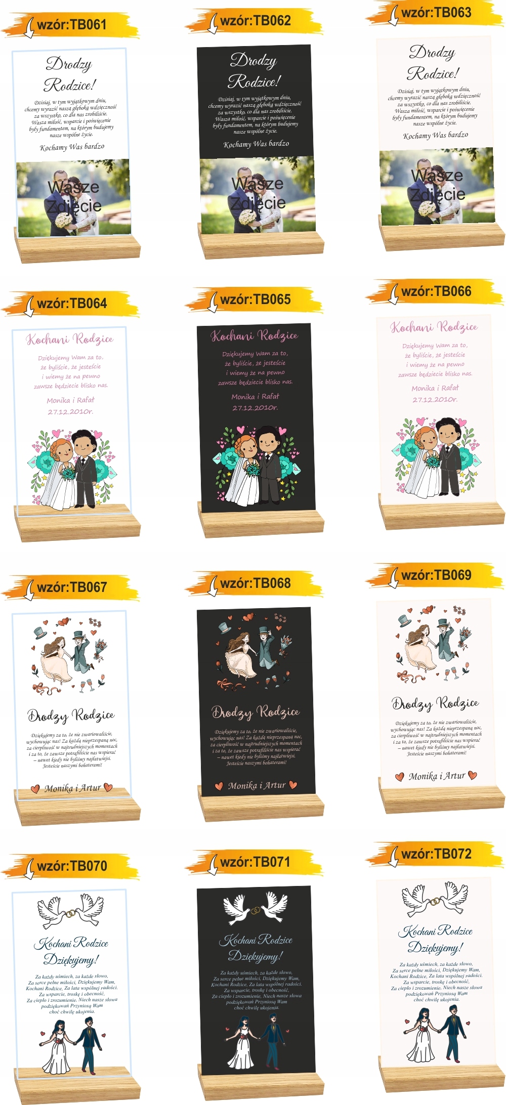 STATUETKA RAMKA poďakovanie rodičom personalizovaný darček na svadbu Výrobca bez značky