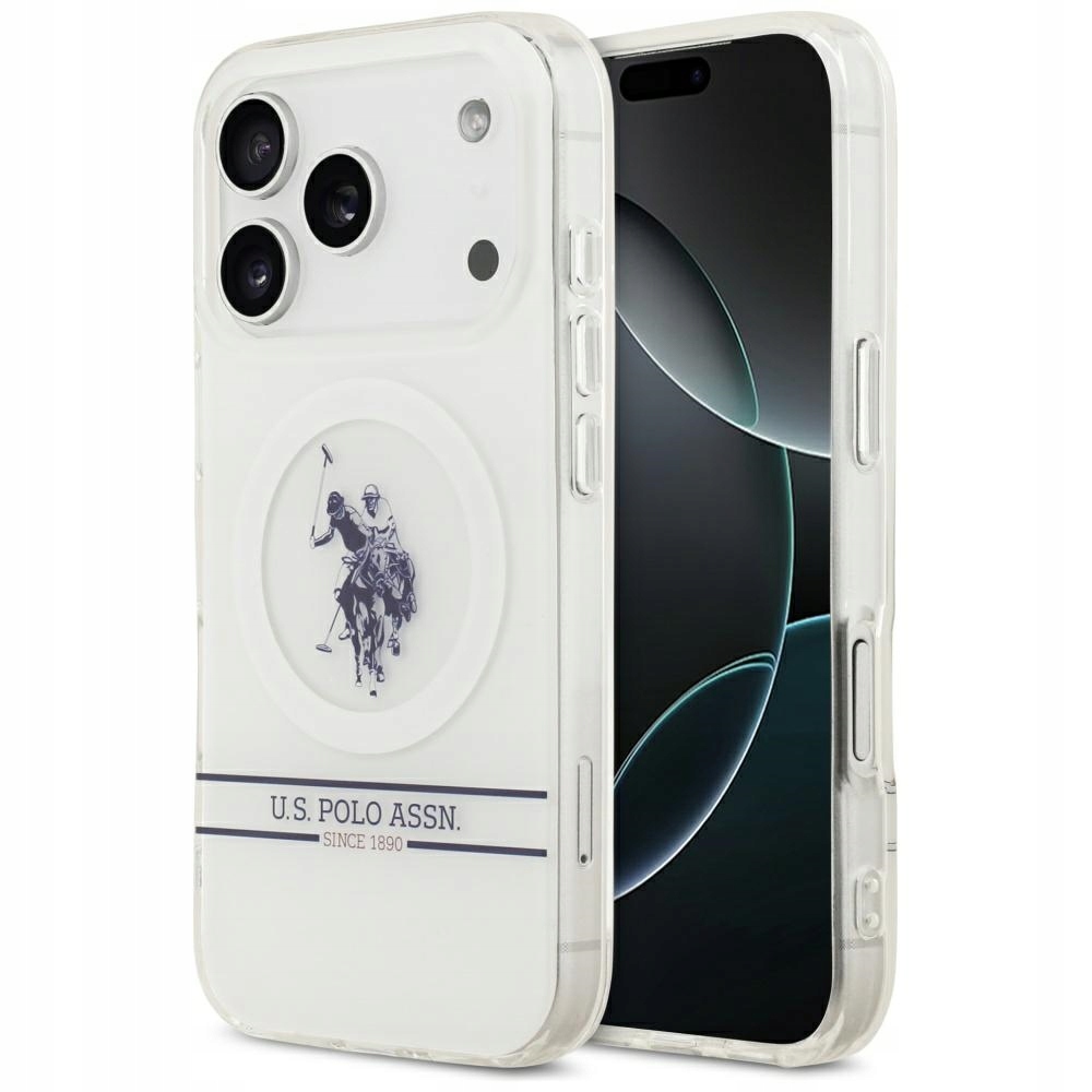 Etui Do Iphone 17 Pro Us Polo Dh And Bottom Stripe Logo Magsafe Biały