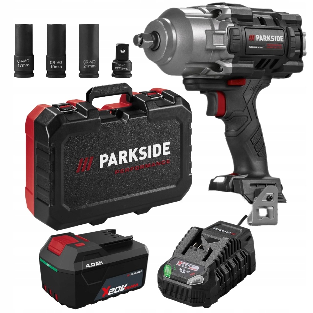 Parkside Performance klucz udarowy akumulator zestaw 4ah 1356Nm Passp 20 C4