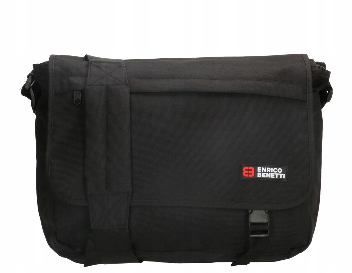 Torba męska do pracy listonoszka Amsterdam od Enrico Benetti 54133 Czarny