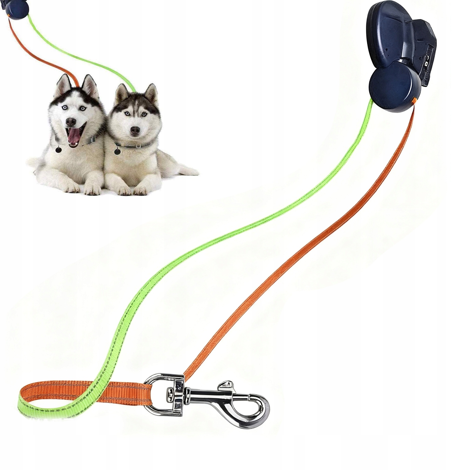 Levně 2V1 Dvojitá Vodítko Pro Psa 3M S Led Automatickým Škálováním
