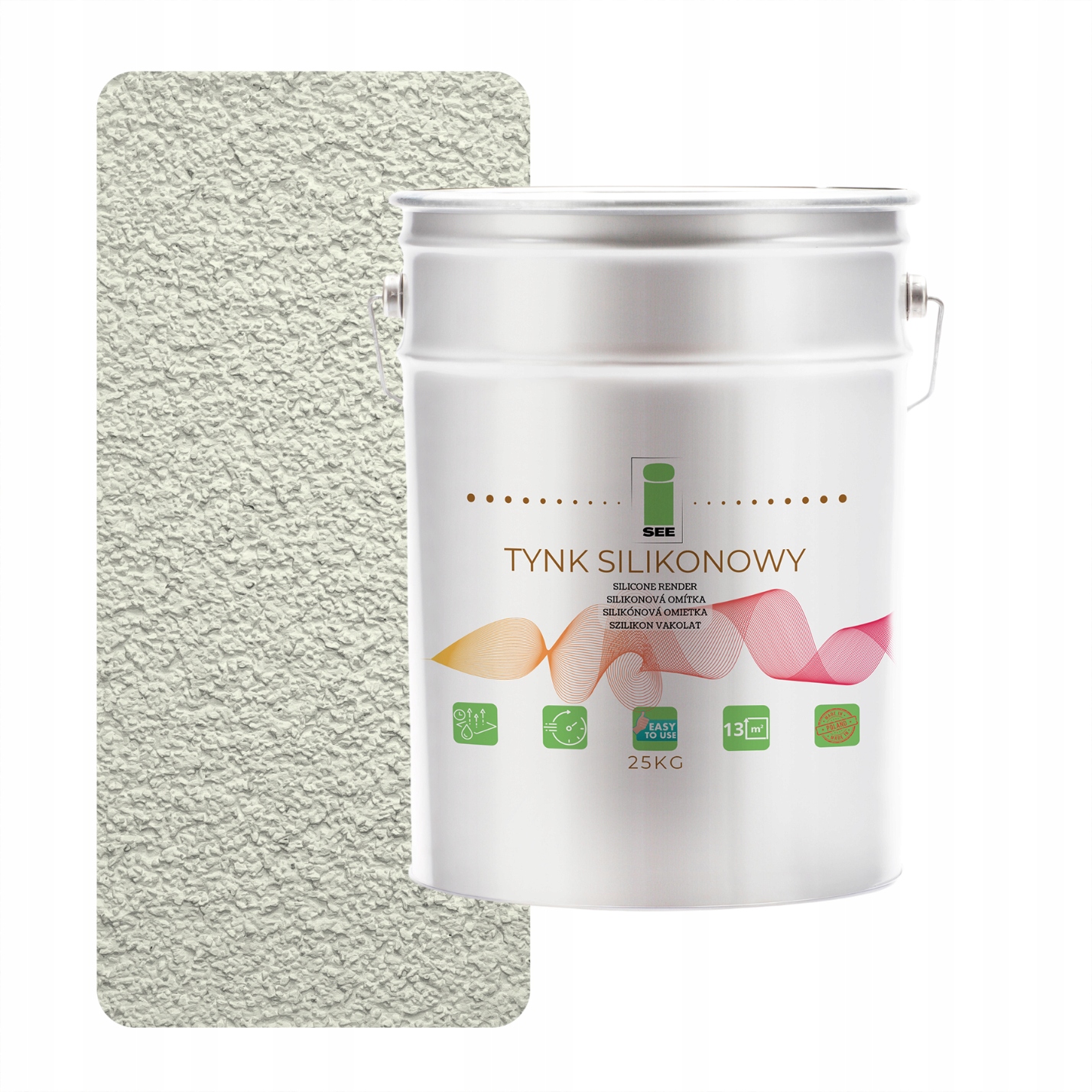 Silikónová Fasádna Omietka Biela Mierne Zelená 1.5 MM Trvanlivá 25 Kg
