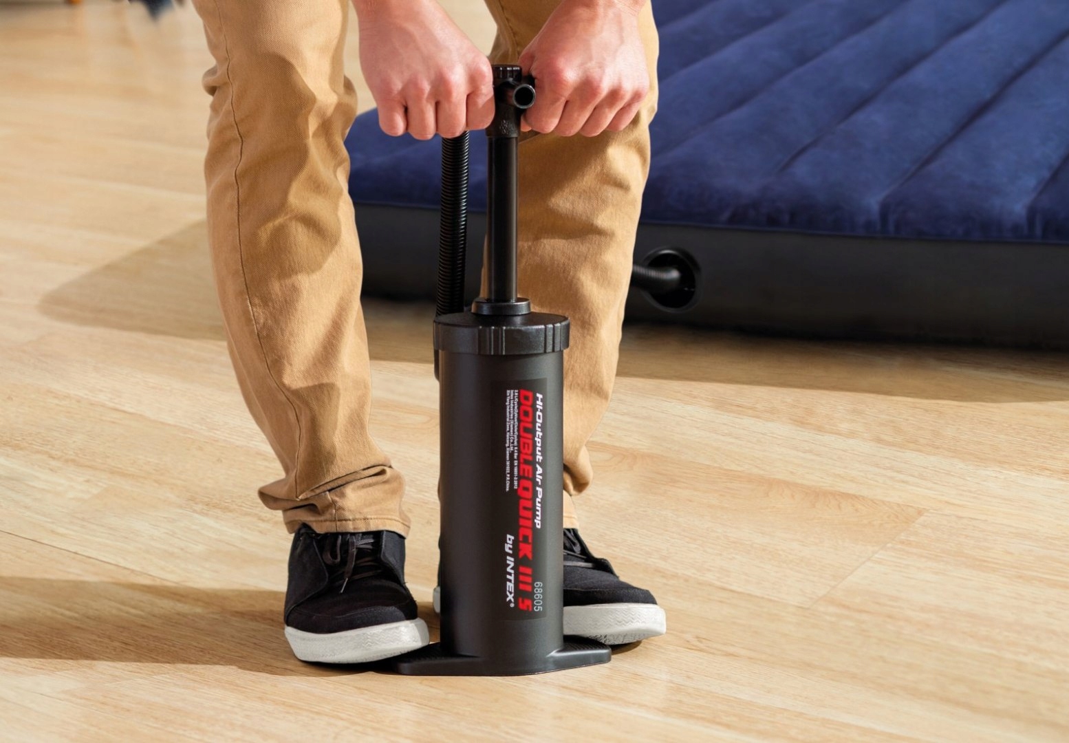 POMPKA TŁOKOWA DUŻA DO MATERACA RĘCZNA INTEX Model Double Quick III