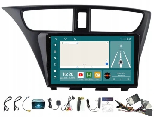 Bluetooth Navigace A Android Carplay Honda CIVIC 2012-2017 8/256 Gb Sim