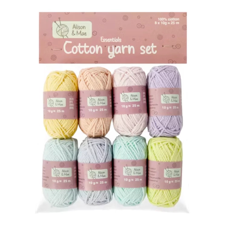 Pamut Fonal Szett Mini Horgolótű 8 Db 25 m 10 g