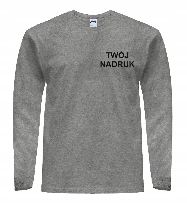 

Koszulka robocza z długim rękawem Nadruk szara 5XL