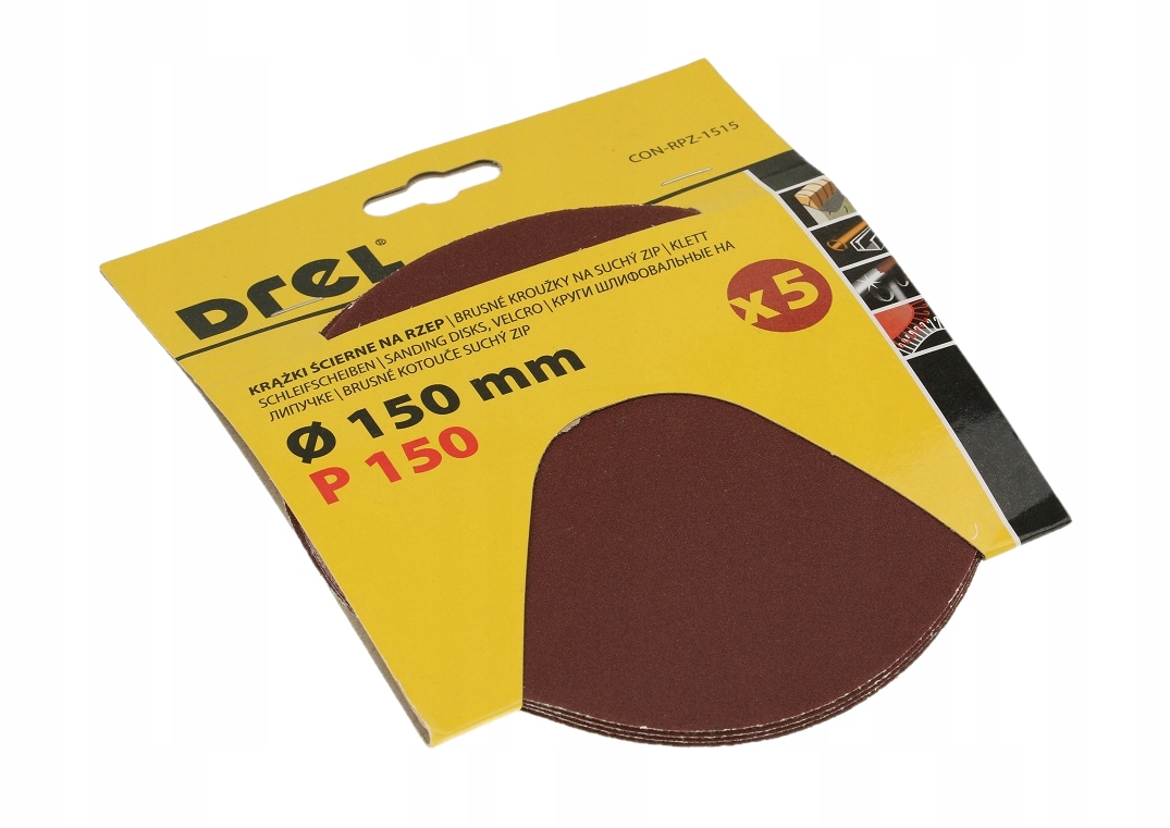 

Krążki Ścierne Na Rzep Papier Ścierny 150mm p150 5