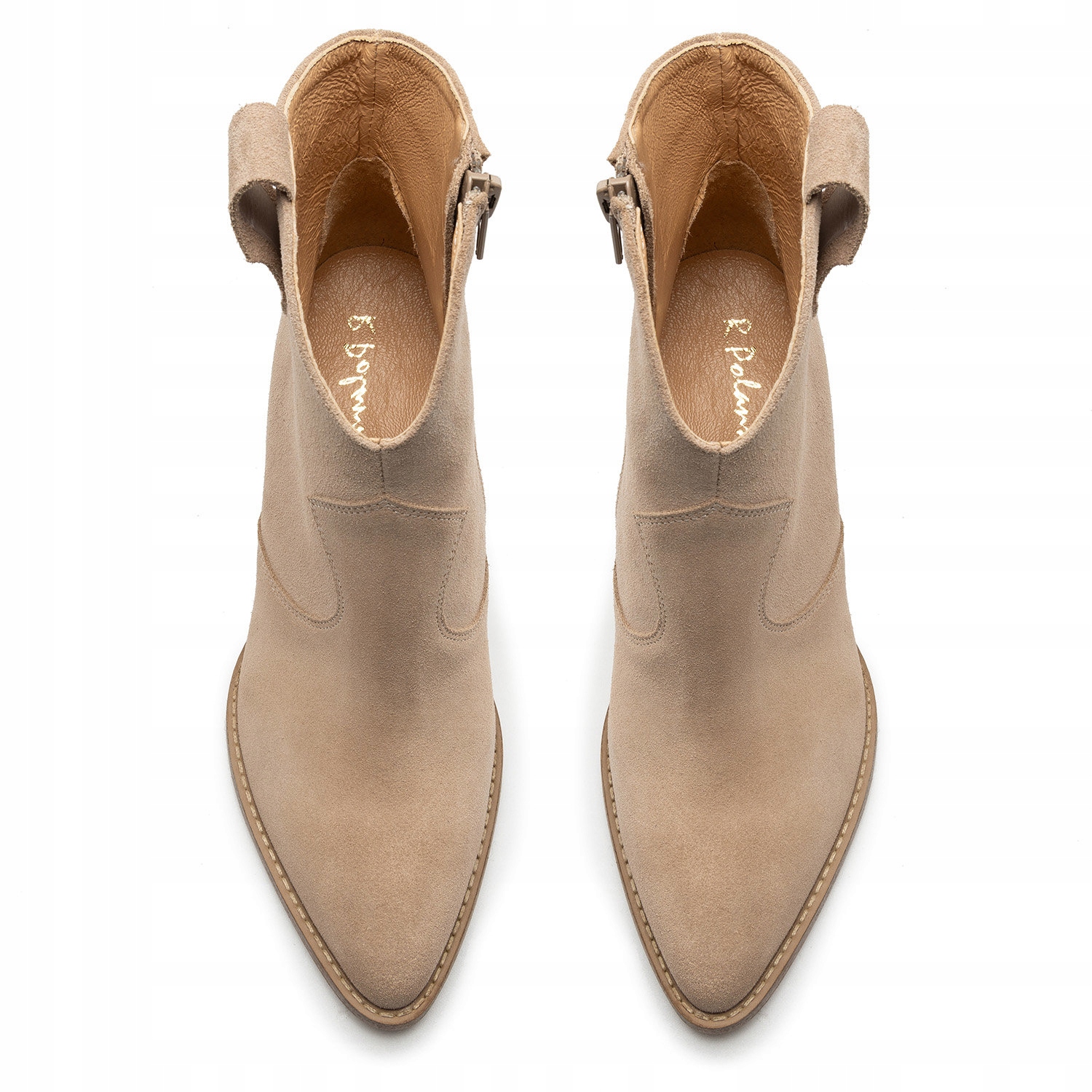 Botki R.Polański 1409 - Beżowy 659 Zamsz Rozmiar 37