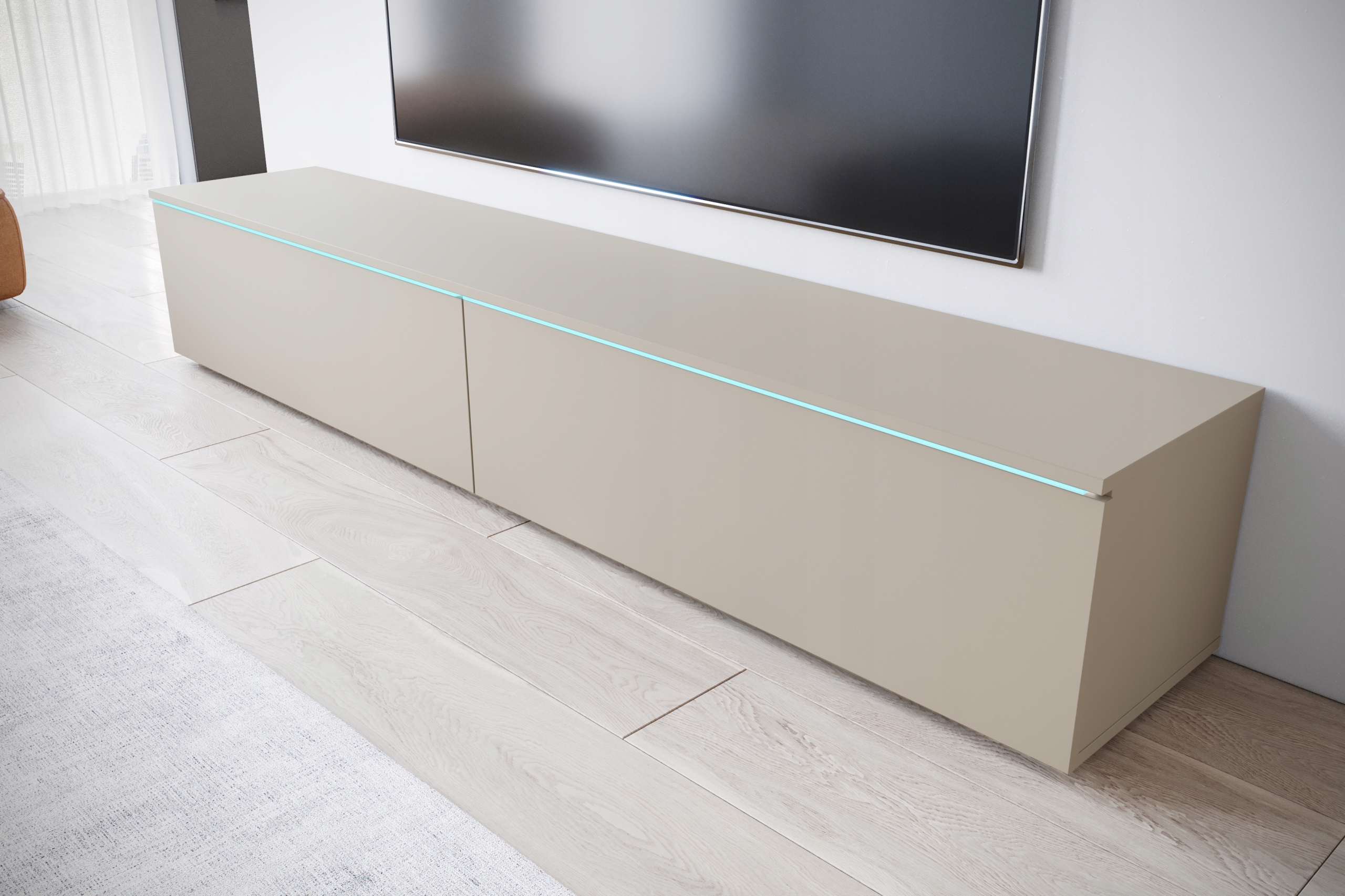 Szafka RTV Lowboard D 180cm KASZMIROWY BEŻ Głębokość mebla 33 cm