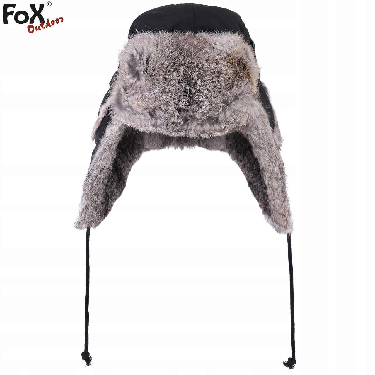 CZAPKA USZATKA FUTRZANA ZIMOWA USZANKA FOX L Kolor czarny