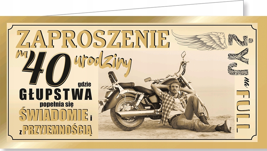 

Zaproszenia 40 urodziny mężczyzny mix 10szt ZAB59