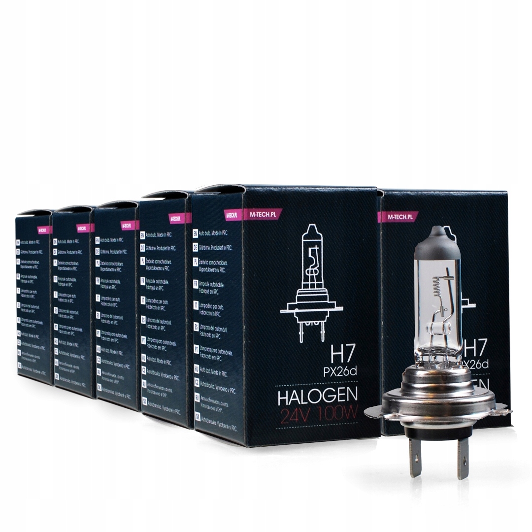 

Żarówka halogenowa PX26D M-Tech 24V 100W H7 10SZT