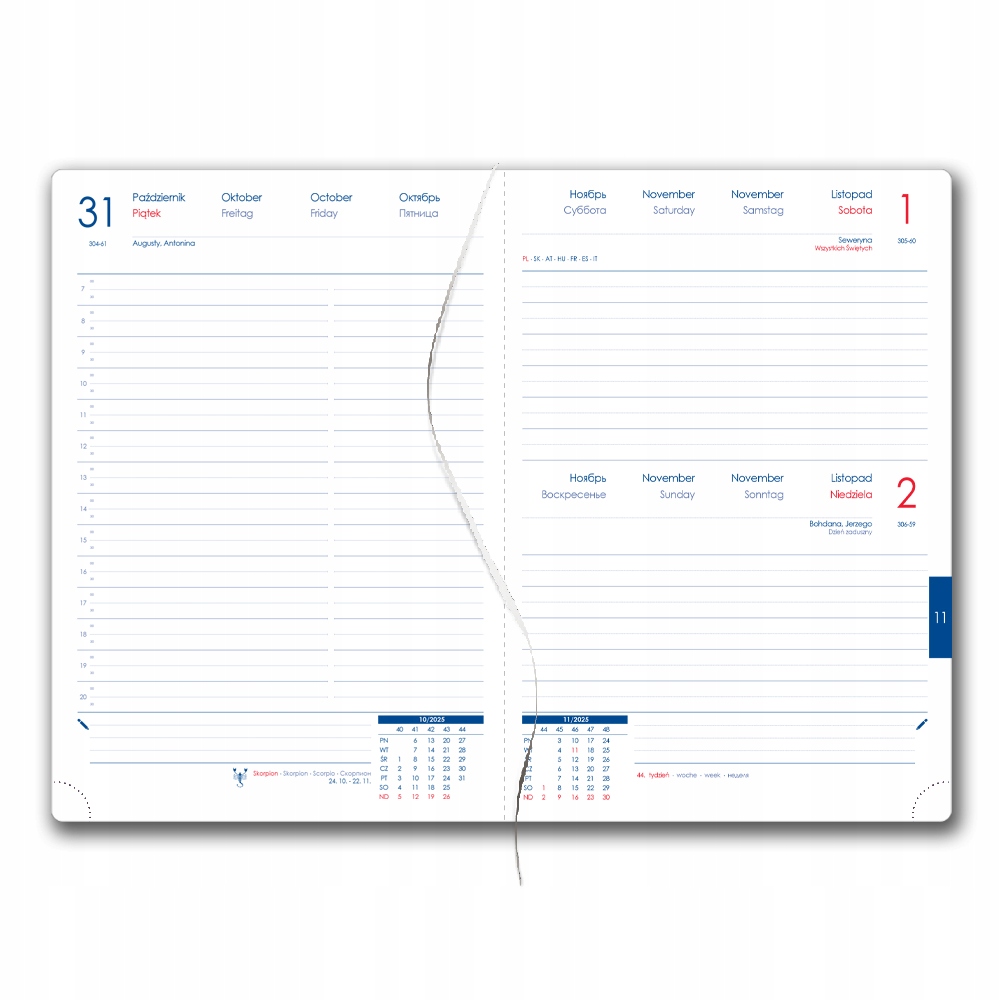 KALENDARZ KSIĄŻKOWY DZIENNY A5 2025 WYSOKA JAKOŚĆ Kod producenta RDA5-PL-V24-25