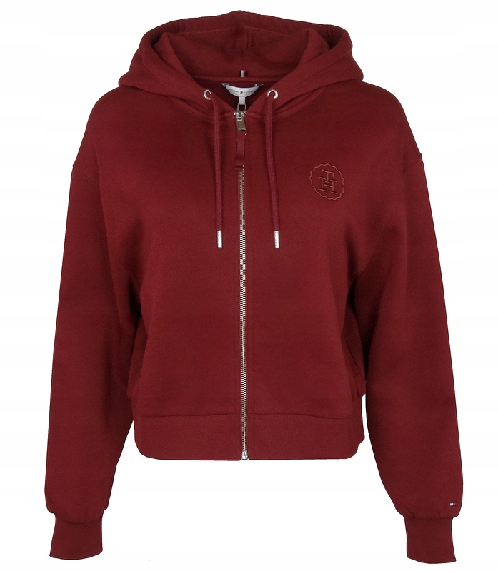 Tommy Hilfiger mikina, rozepínací, oversize, bordó, L