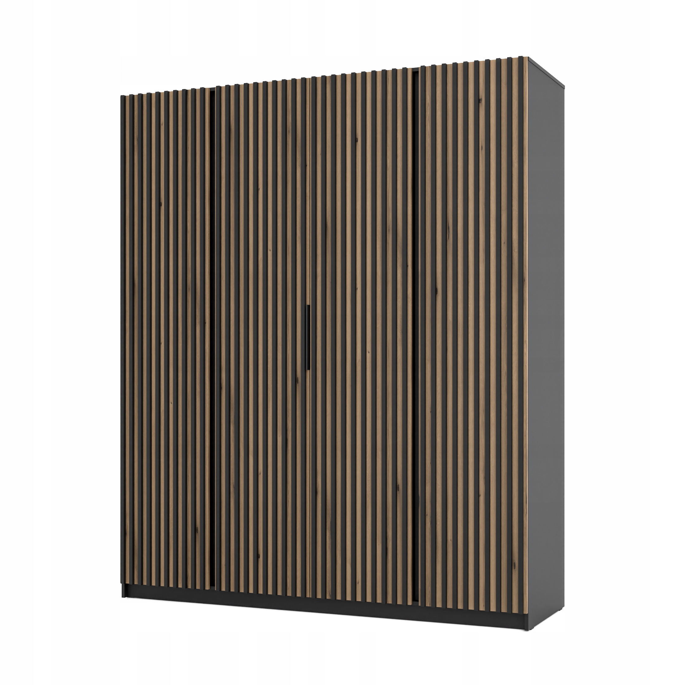 Moderní velká prostorná Skříň Maja 4LAM Lamele Dveřní tyč Police