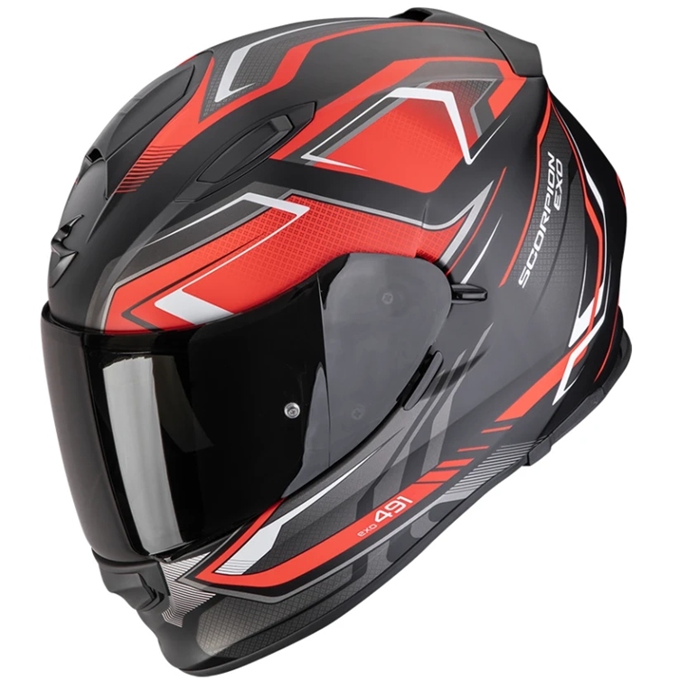 Scorpion EXO-491 Zumo Matt Black Red športová integrálna prilba s blendou M