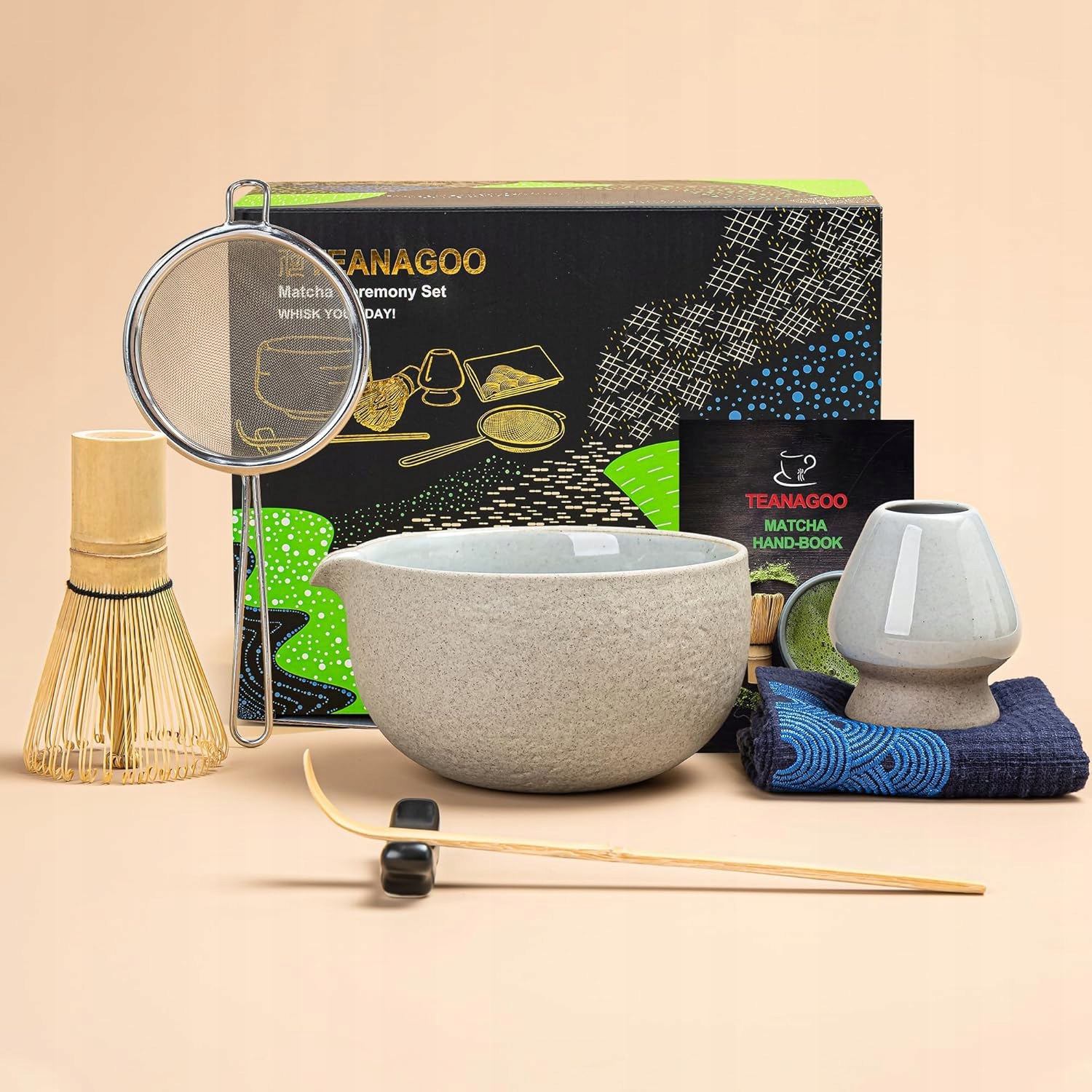 Teanagoo Sada na obřad Matcha s miskou a příslušenstvím, 7dílná!