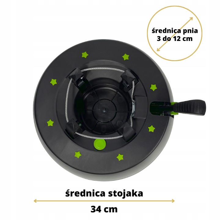 STOJAK CHOINKOWY START 2 KAMAI DO 2,5M ZIELONE GWIAZDKI, ZBIORNIK NA WODĘ Materiał plastik