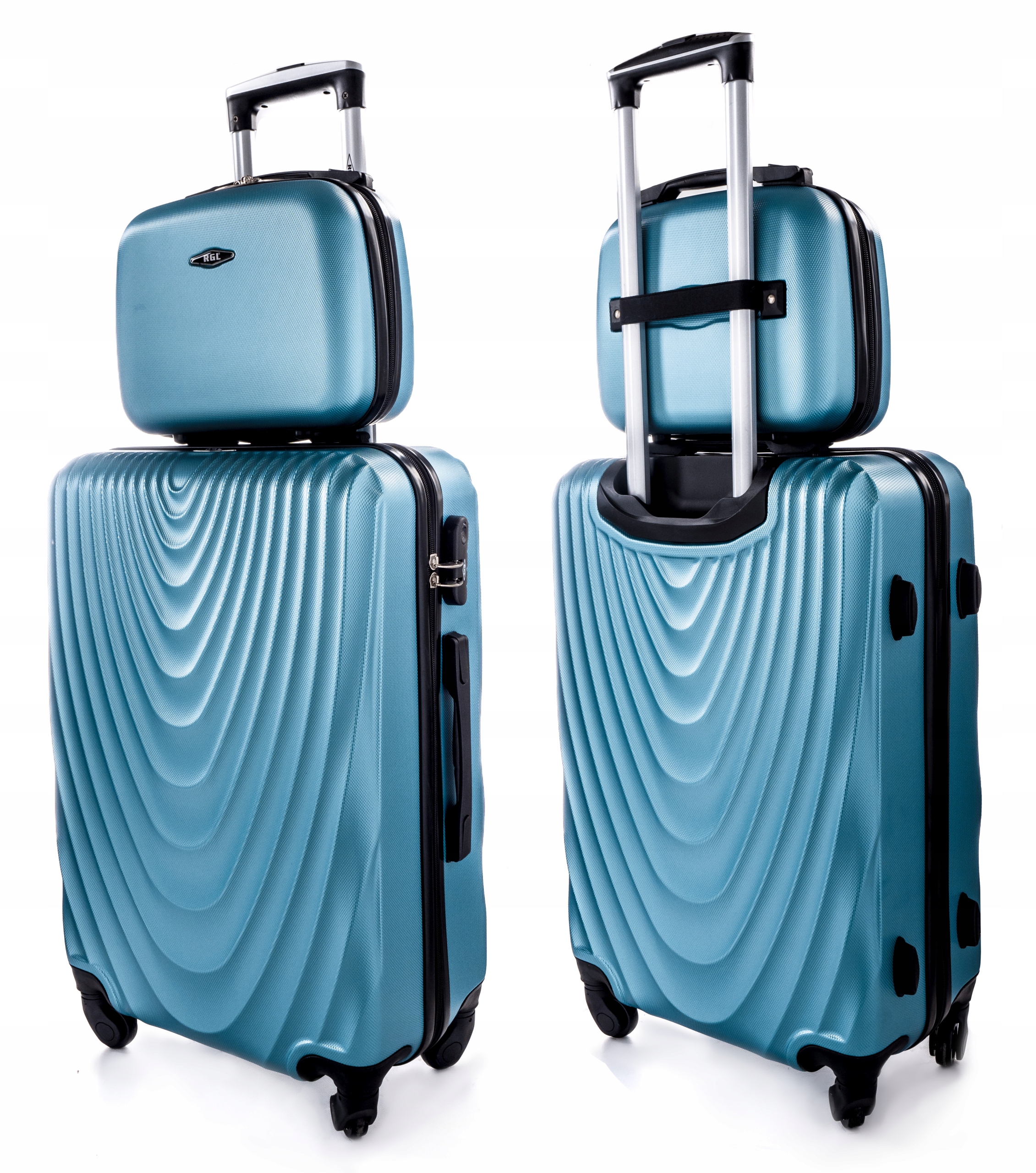 ZESTAW 2w1 MAŁA WALIZKA PODRÓŻNA L + KUFEREK KOSMETYCZKA RGL BAGAŻ TORBA Rodzaj twarda