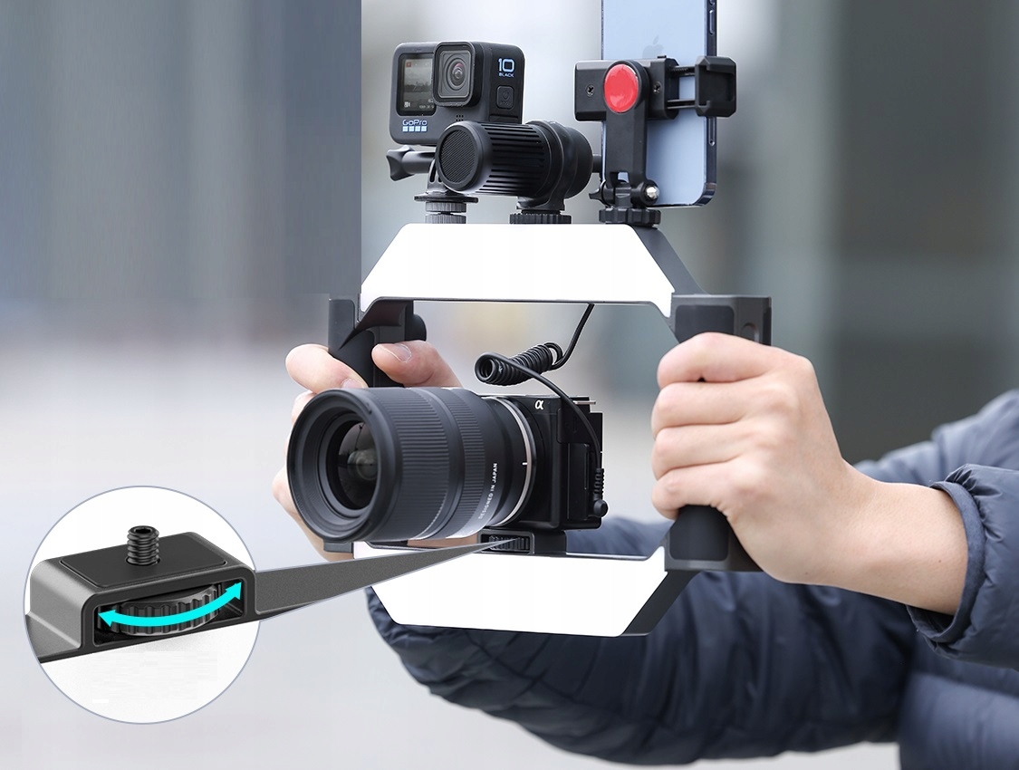 Lampa LED GRIP Uchwyt ISO 1/4 ULANZI U-RIG do Telefonu + PowerBank + Pilot Model U-Rig Light