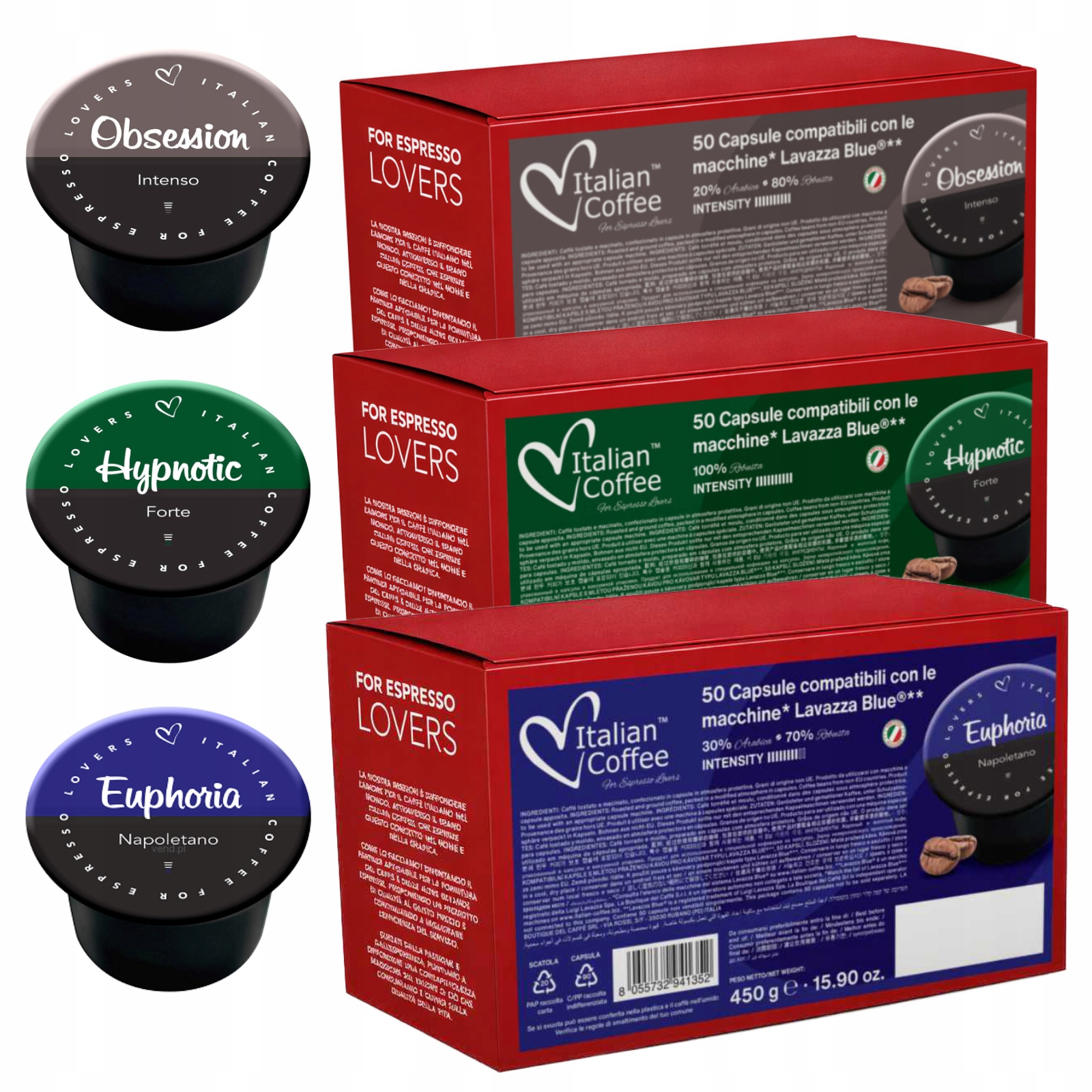 Kapsle pro Lavazza Blue Kávový set Espresso 150 ks Italian Coffee