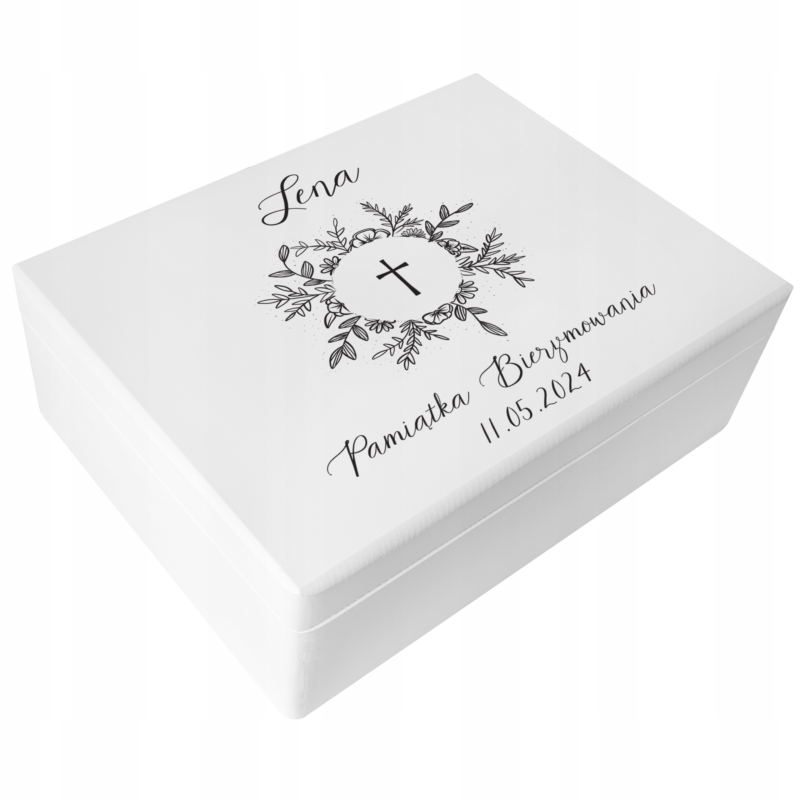 Dárek na svaté přijímání suvenýr krabička s gravírováním obálky s potiskem 40x30