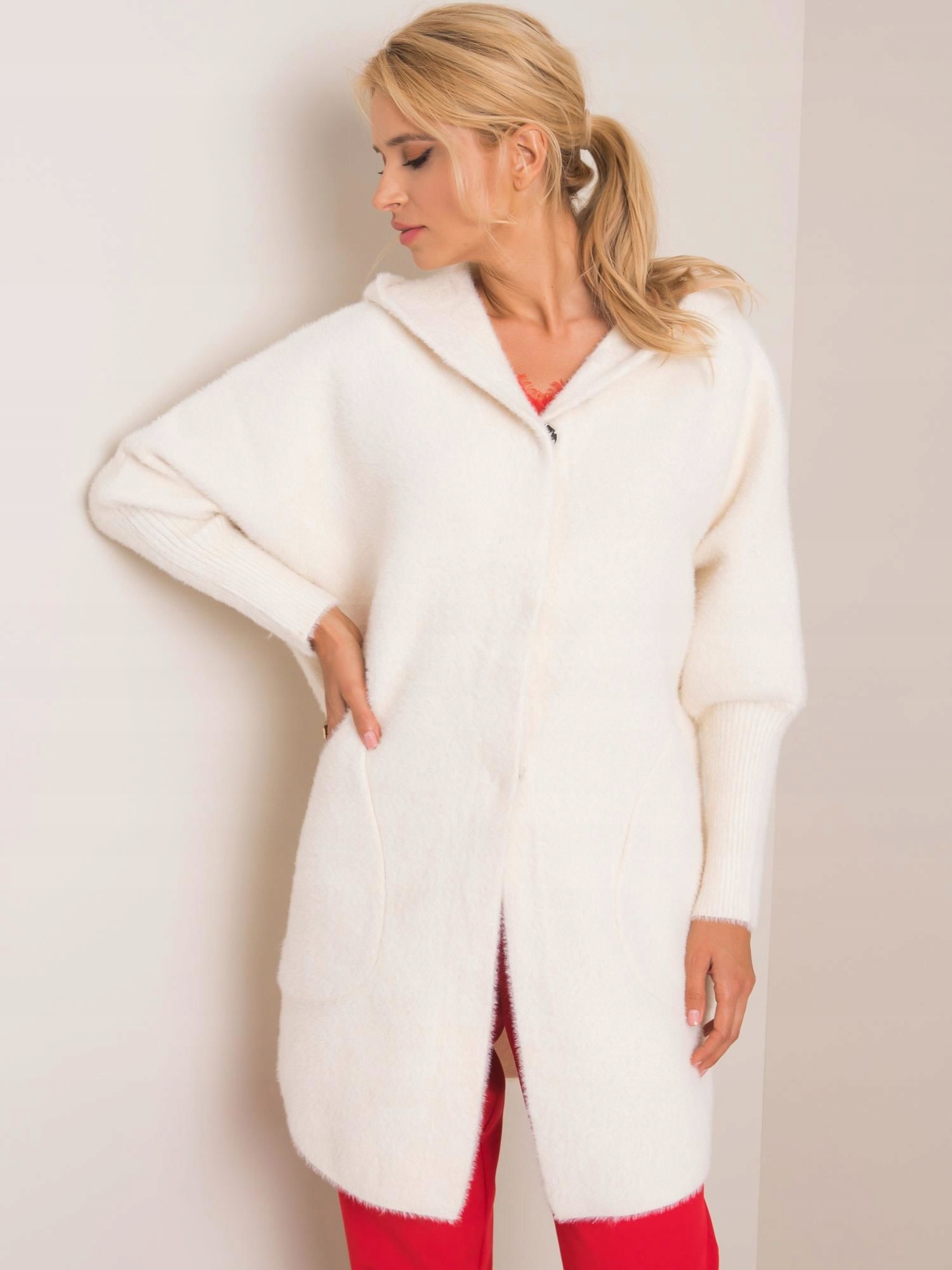 ALPAKA PŁASZCZ Z KAPTUREM OVERSIZE WEŁNA HIT KOLOR Kolor wielokolorowy