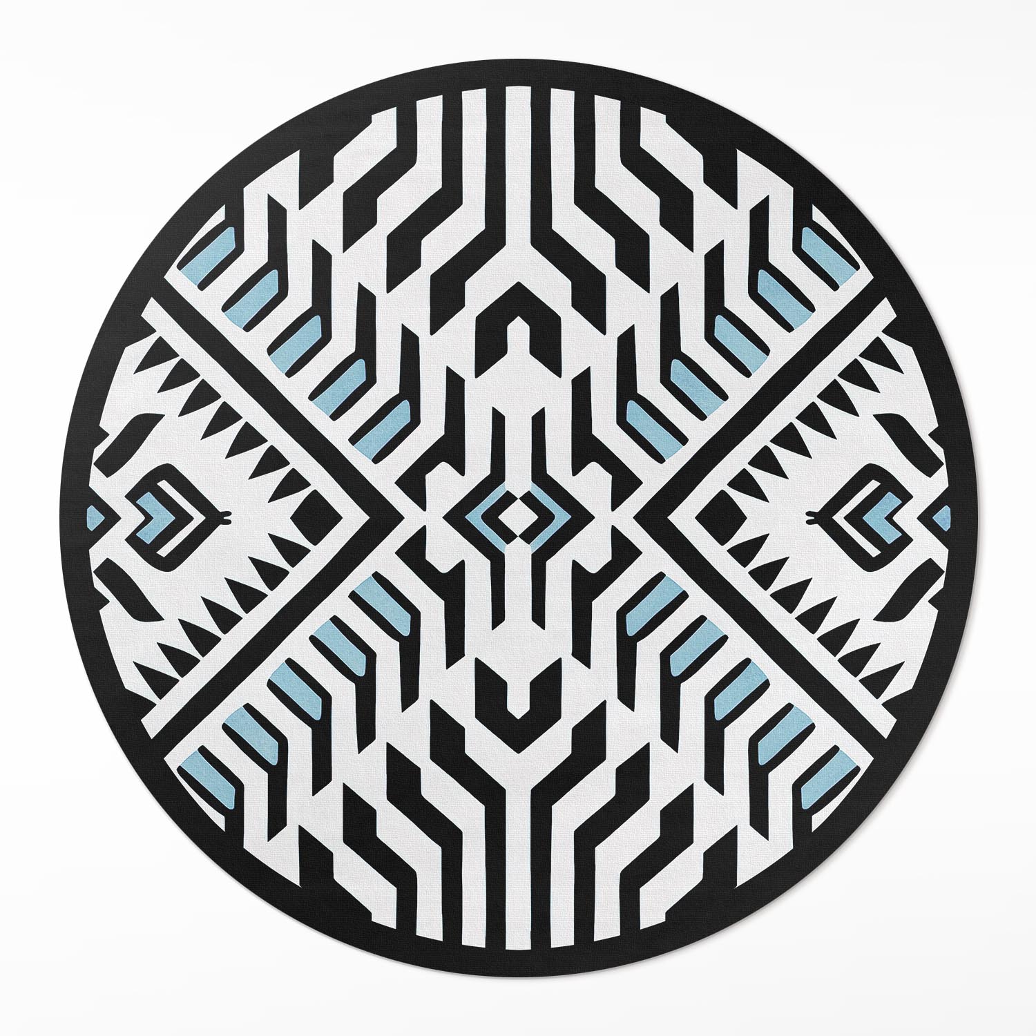 Okrúhly koberec Vinyl Geometrický abstraktný vzor indiánsky štýl ⌀ 130 cm